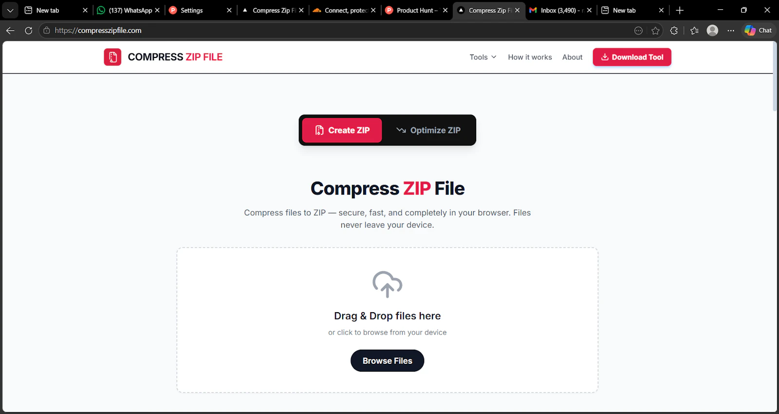 Compress Zip File screenshot 1