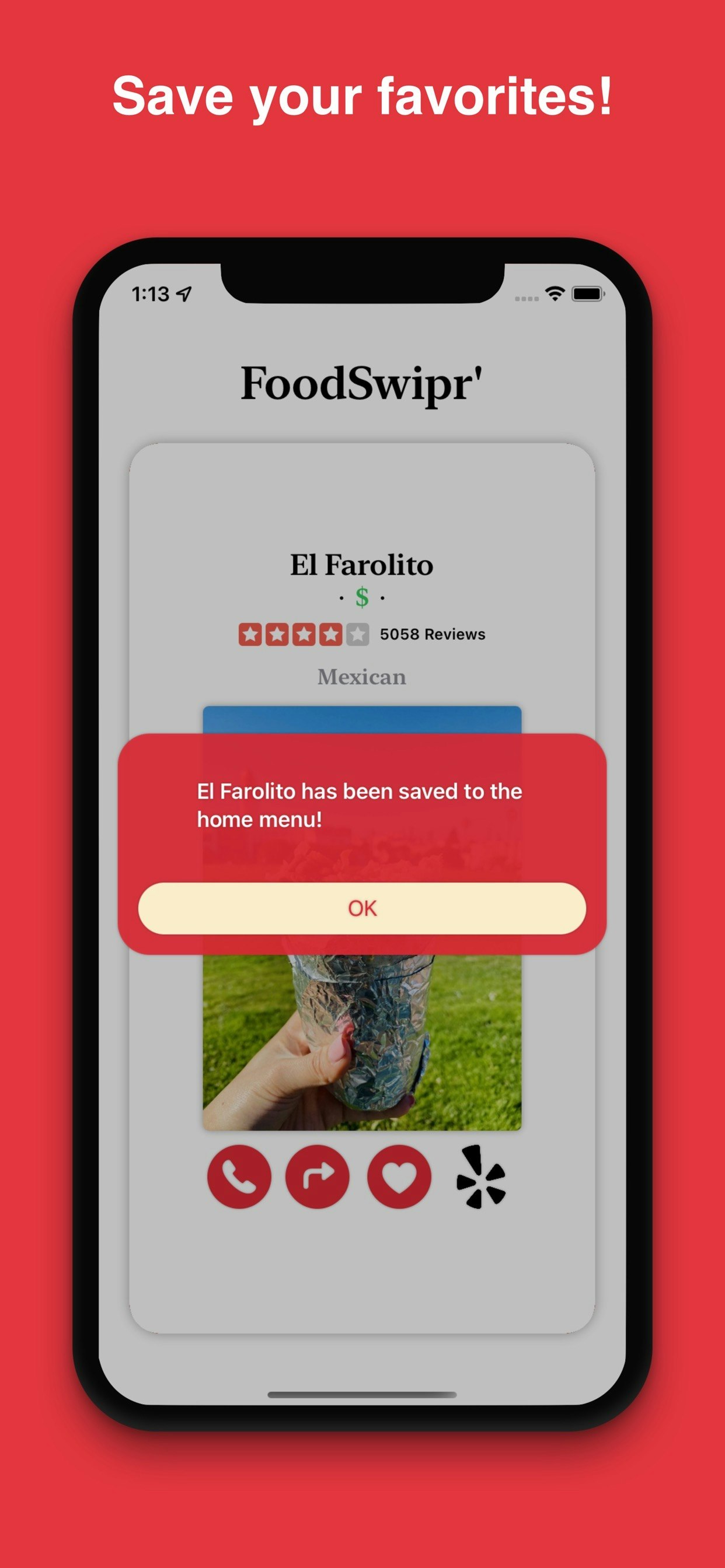 FoodSwipr' on iOS gallery image