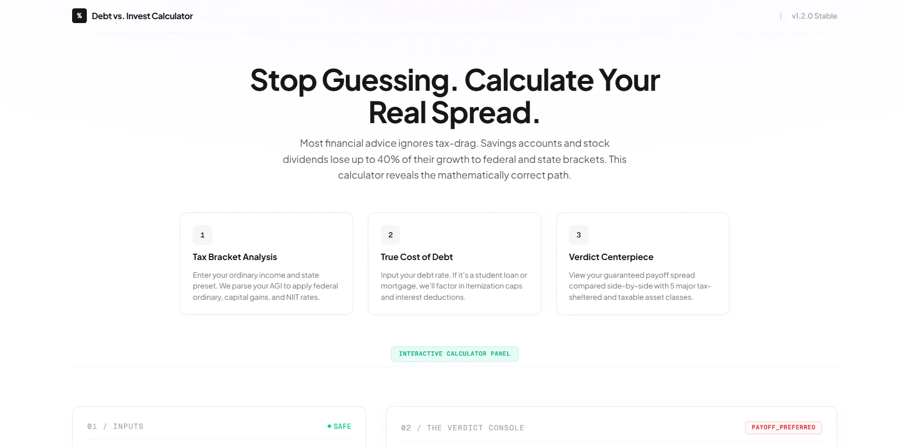 Debt vs. Invest Calculator