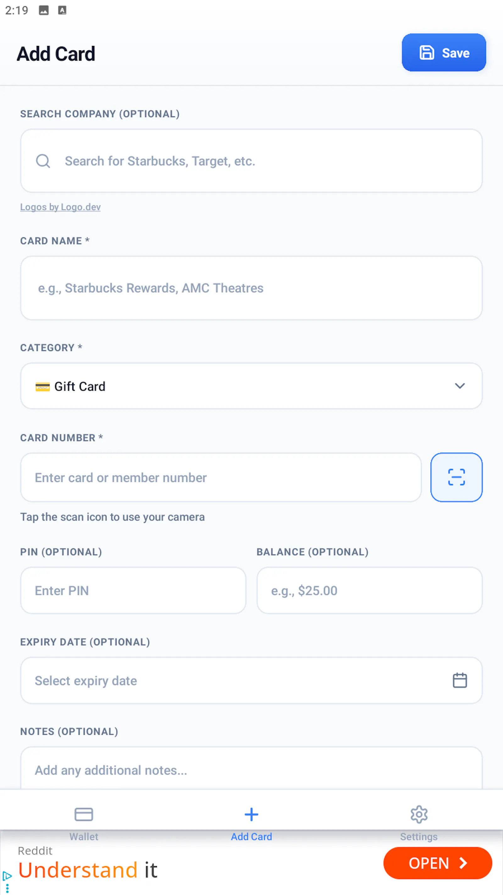 Card Wallet - Card Manager screenshot 4