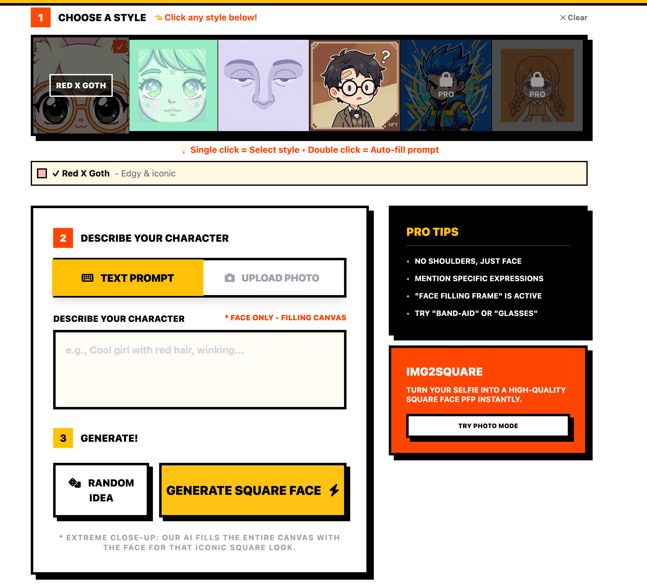 Square Face Generator - Screenshot 3 showing product features and functionality