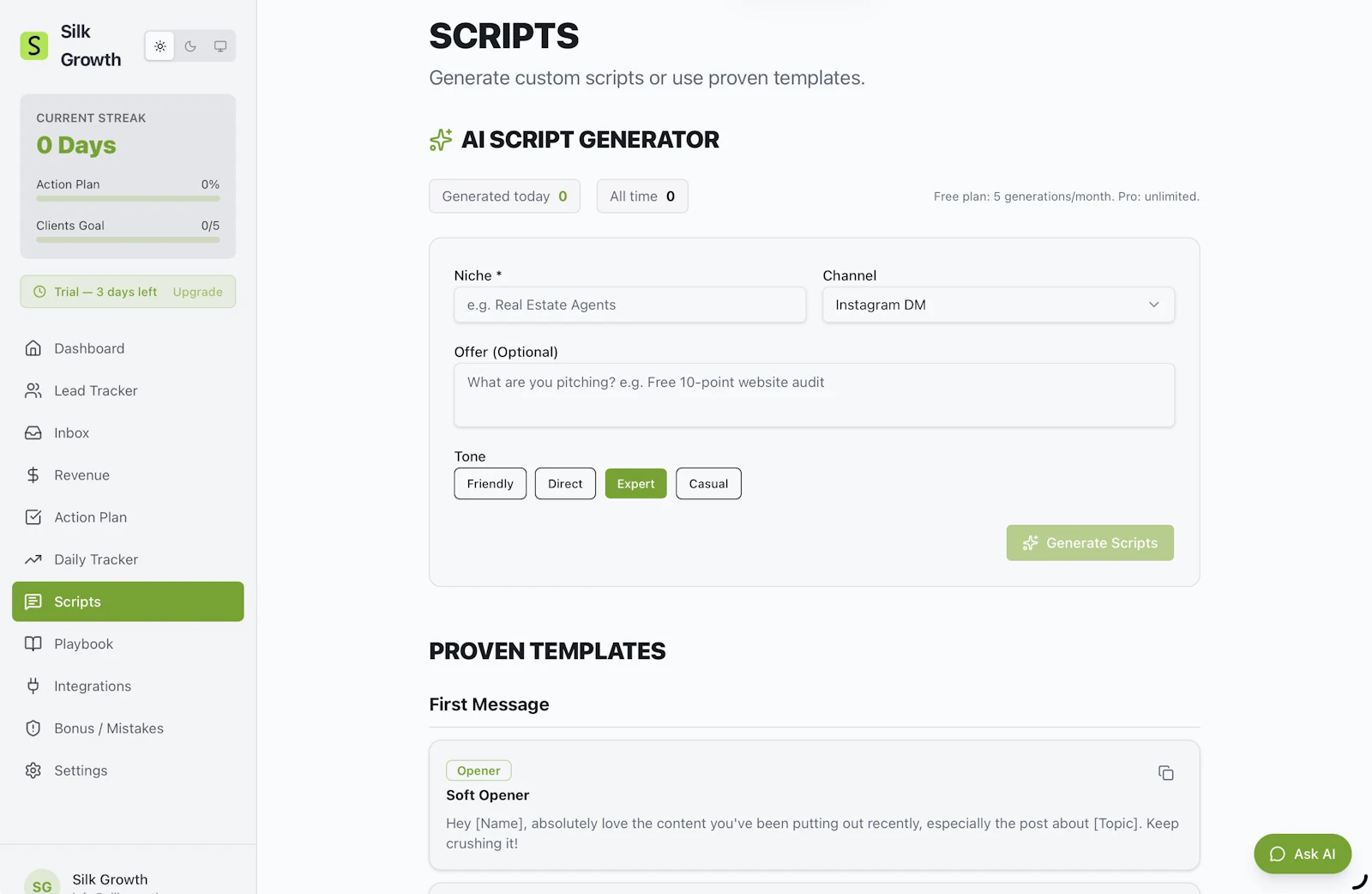 Silk Growth — The CRM for outreach screenshot 6