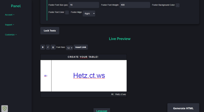 HetzHTMLTables - Main product screenshot demonstrating key features and user interface