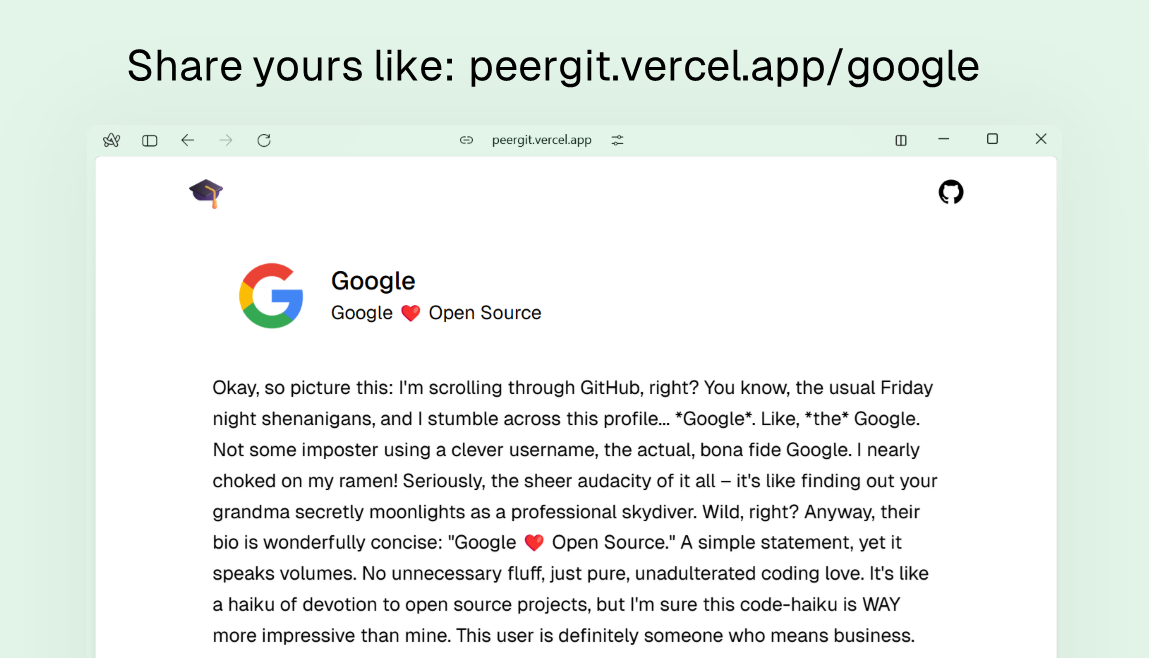 Pearg - Krijg een leuke, eerlijke kijk op je GitHub -profiel! media 3