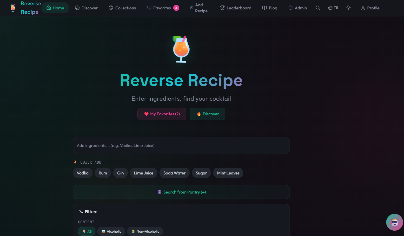 Reverse Recipe — Cocktail Finder media 1