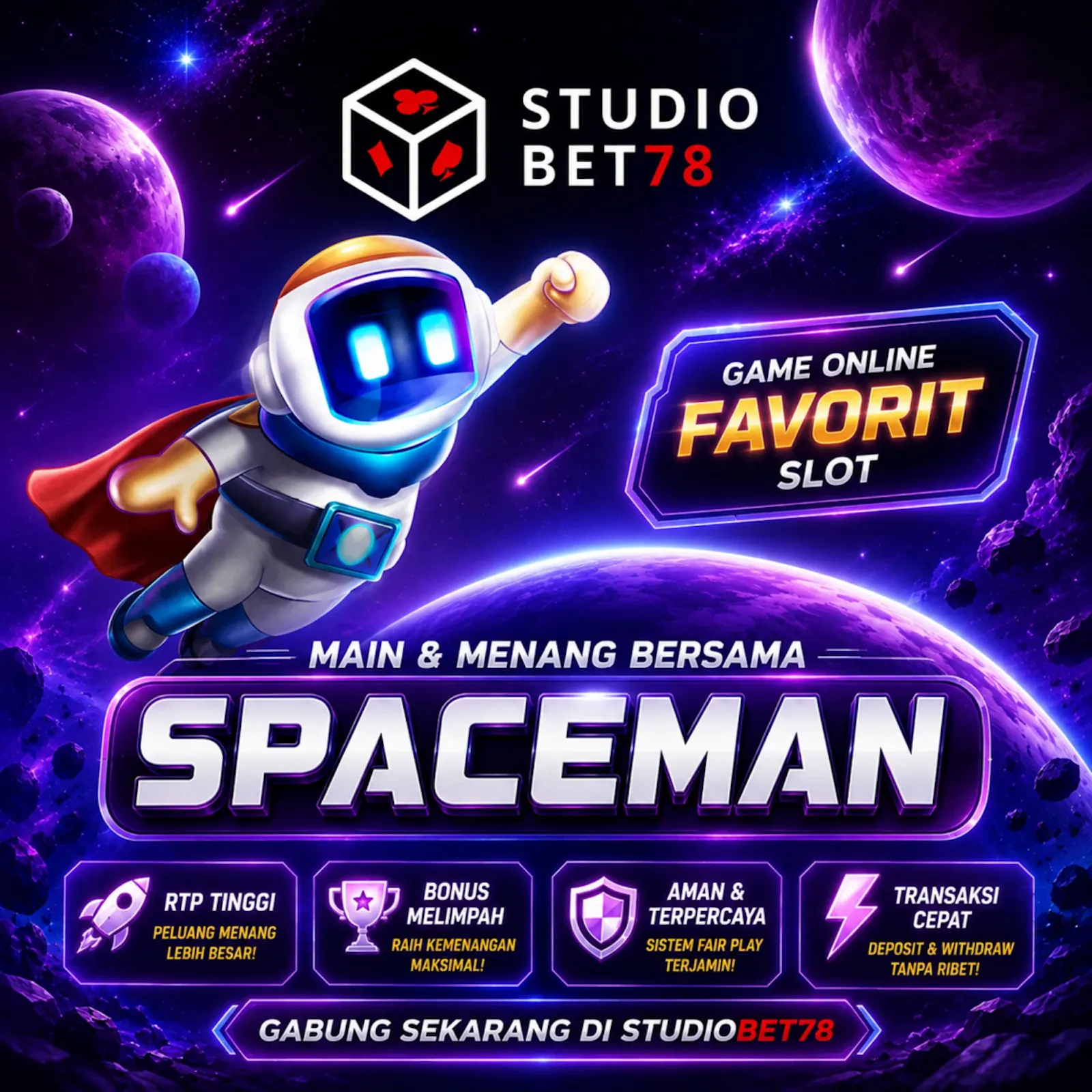Studiobet78: Sensasi Game Spaceman screenshot 1