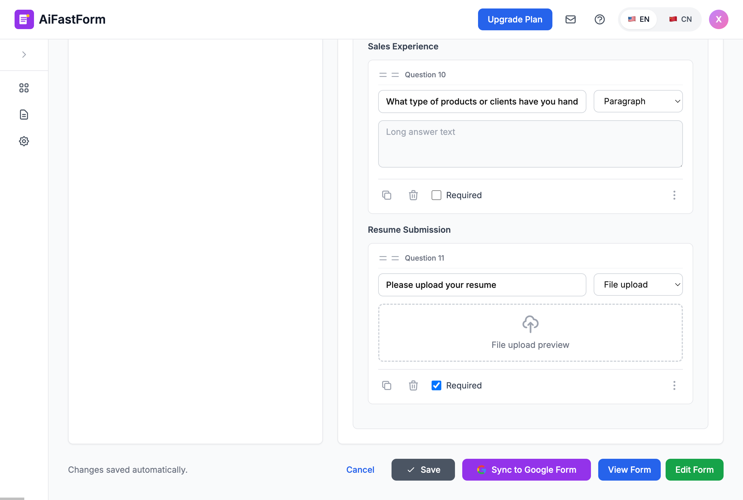 AiFastForm - Screenshot 4 showing product features and functionality