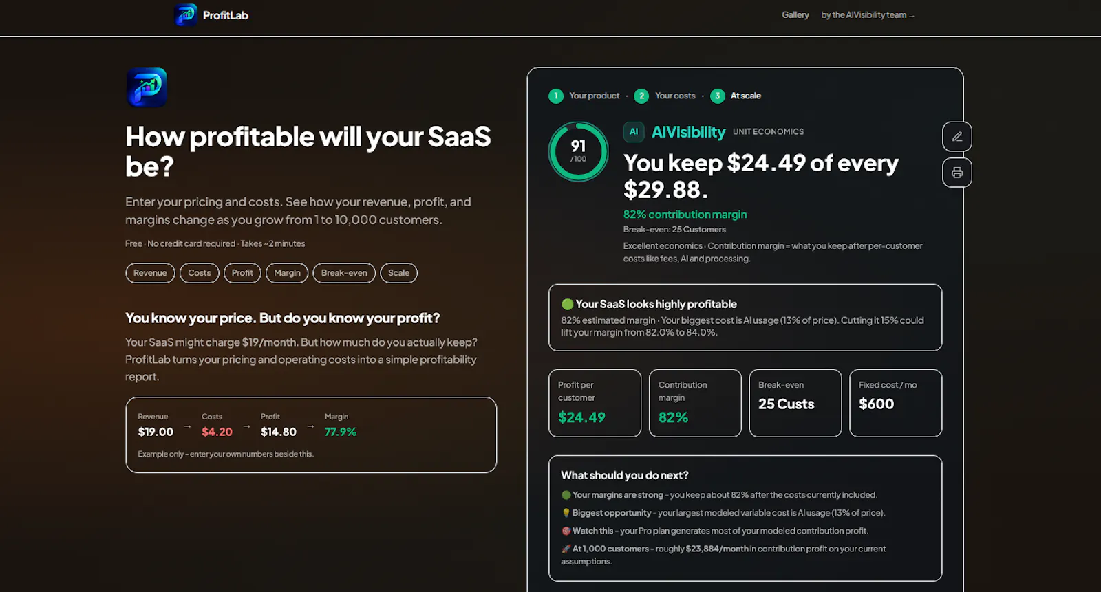 Ai SaaS Cost vs. Profit Analyzer screenshot 5