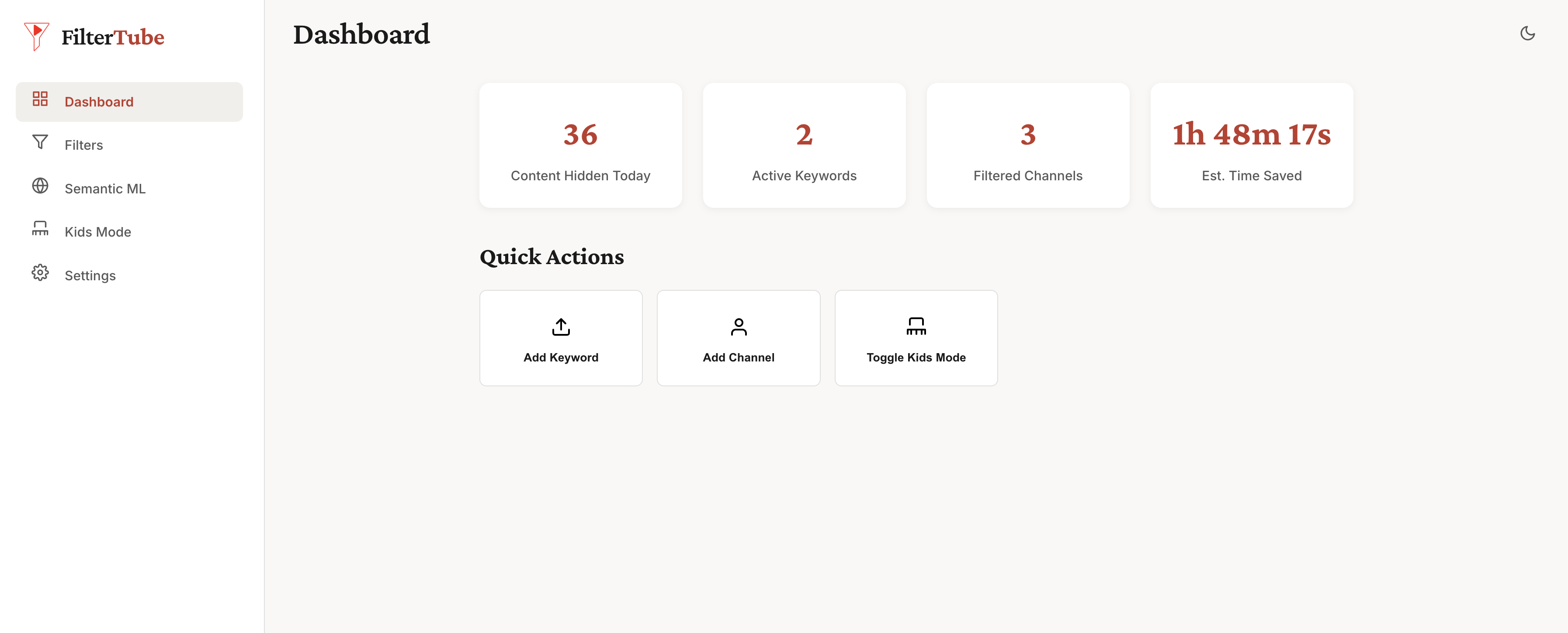 FilterTube - Main product screenshot demonstrating key features and user interface