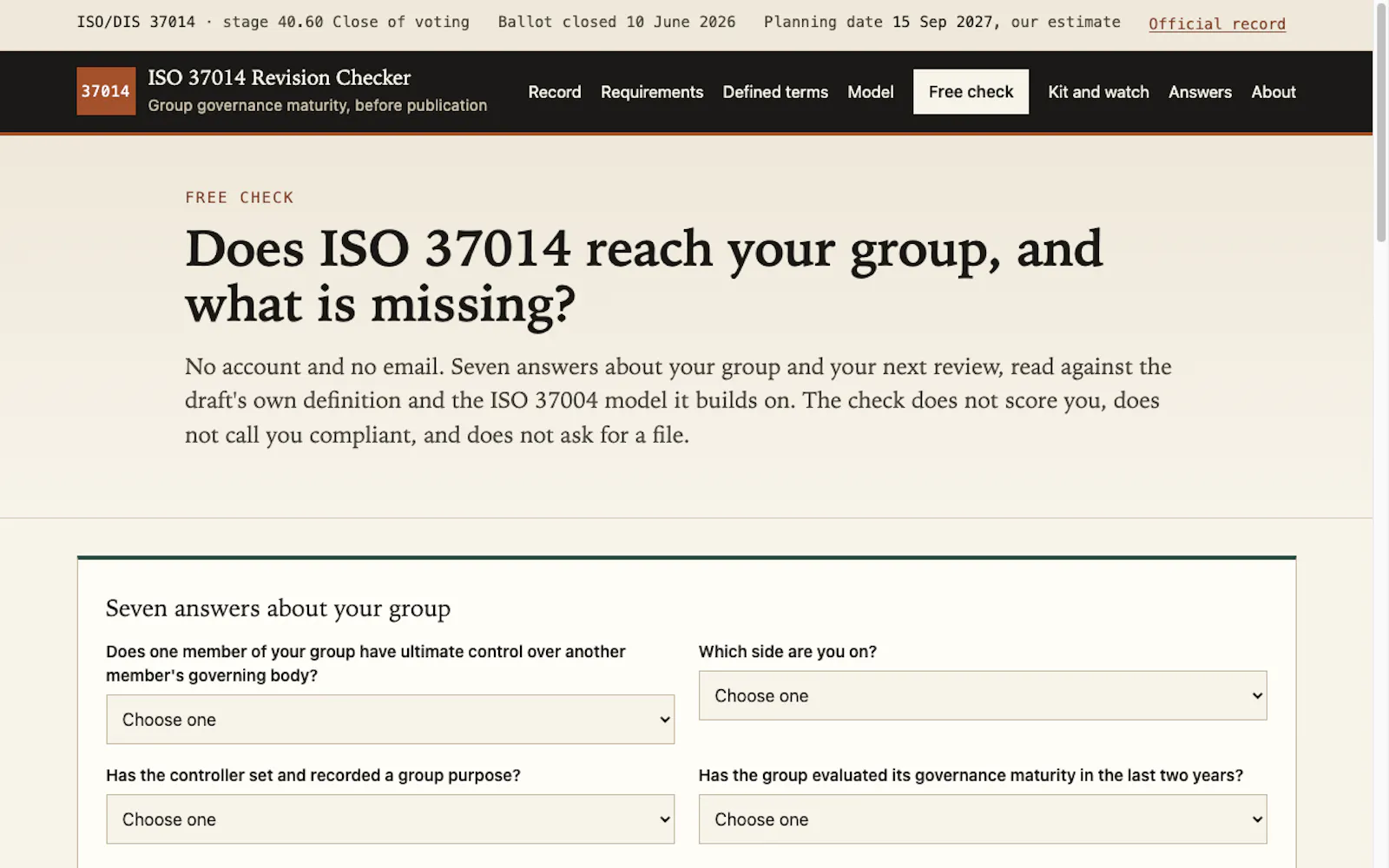 ISO 37014 Revision Checker screenshot 2