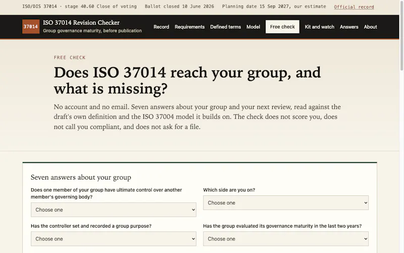 ISO 37014 Revision Checker screenshot 2
