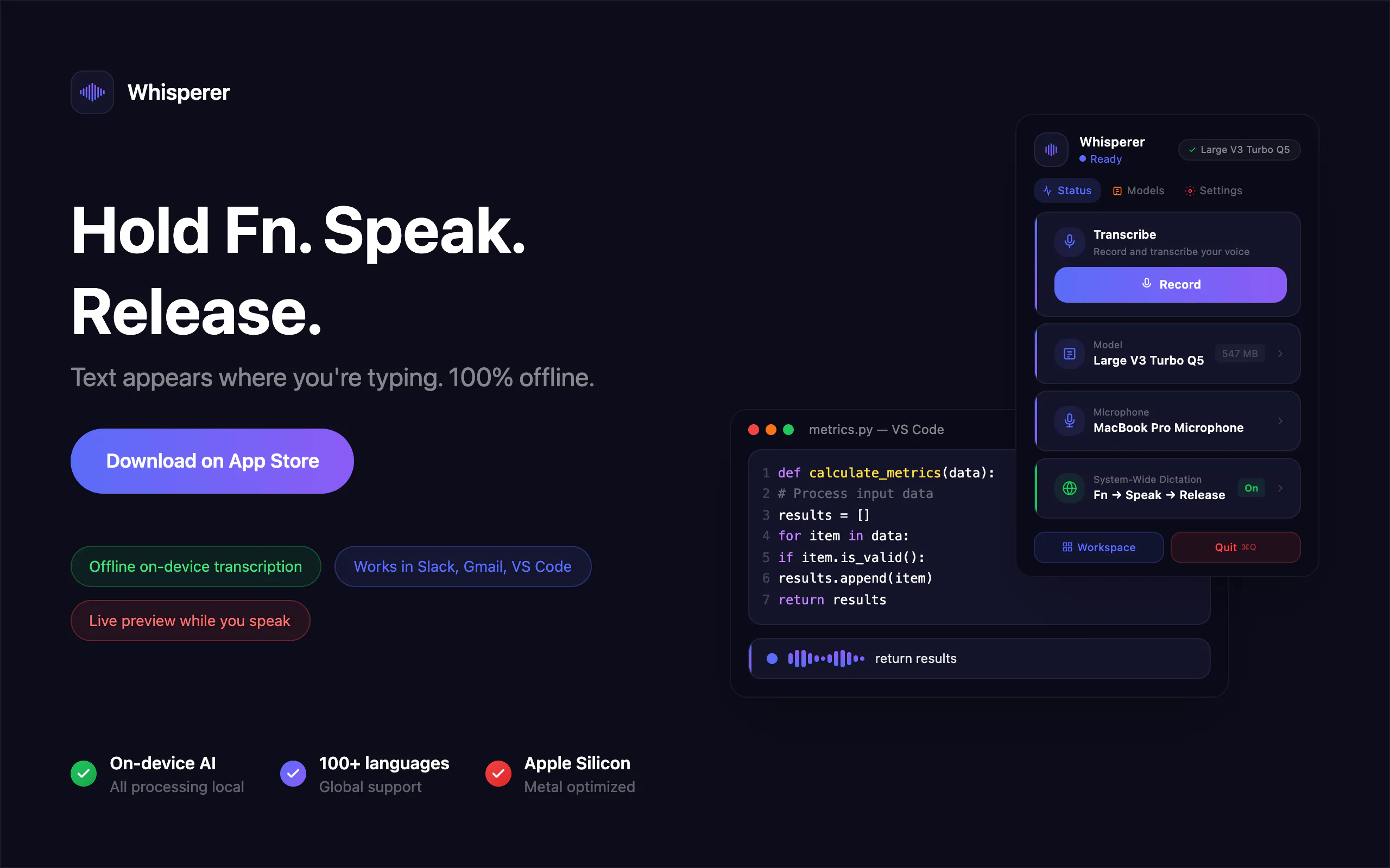 Whisperer のプロダクトバナー