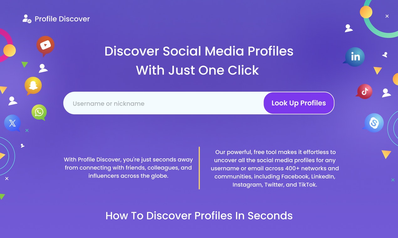 ProfileDiscover.com - Найдите чей -либо профили в социальных сетях за считанные секунды медиа 2