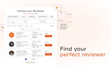 Una representación visual de proyectos que avanzan como un cohete, simbolizando la capacidad de la plataforma para impulsar el trabajo de los usuarios a través de revisiones de expertos.