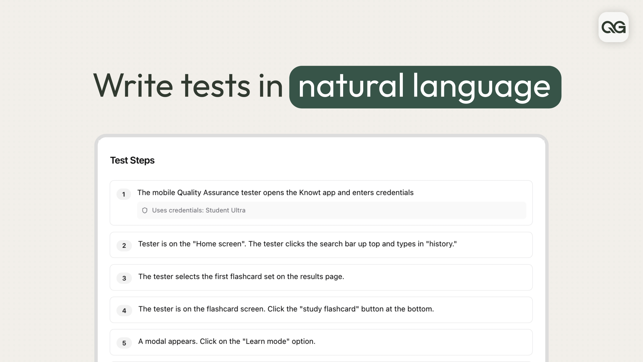 QualGent - Screenshot 3 showing product features and functionality