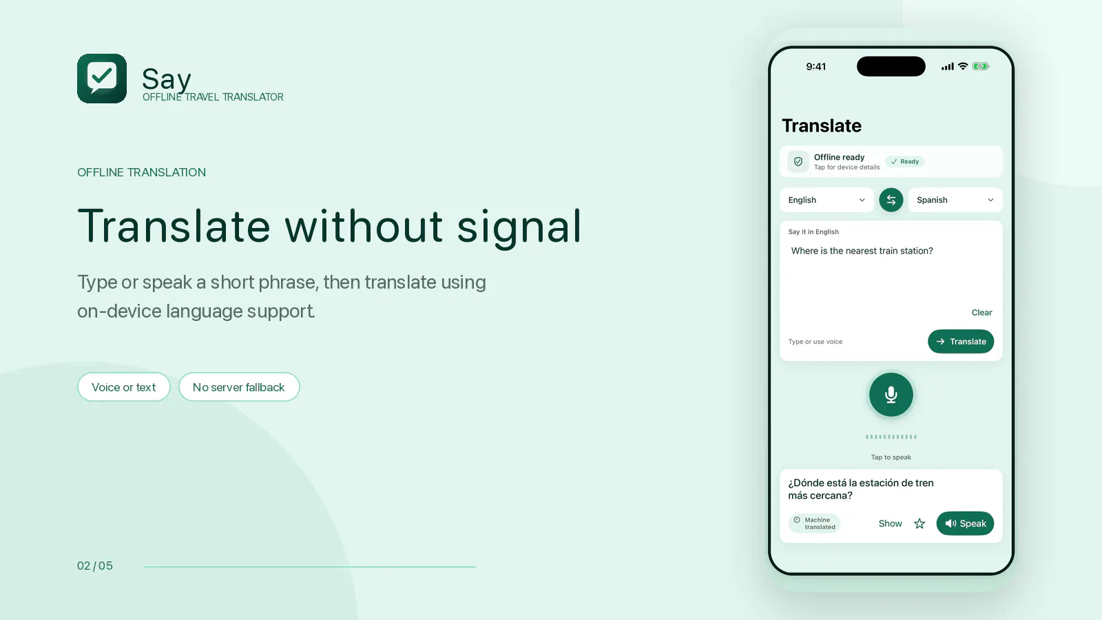 Say — Offline travel translator gallery image