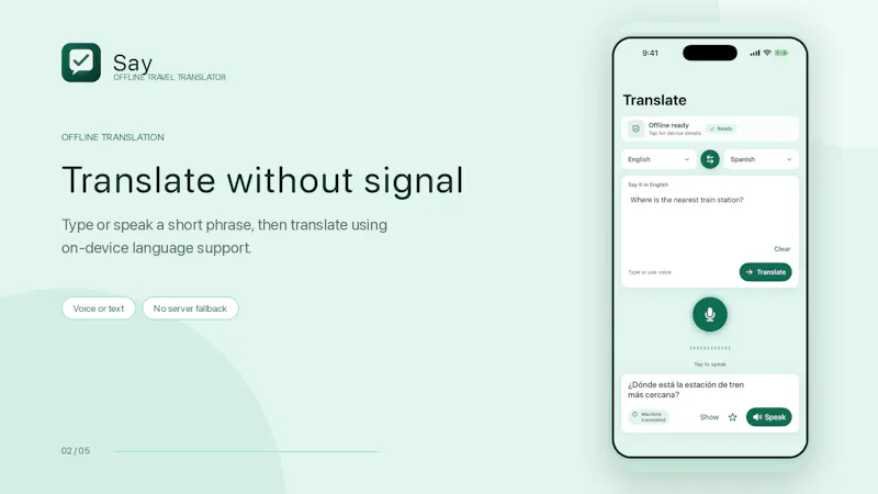 Say — Offline travel translator screenshot 1