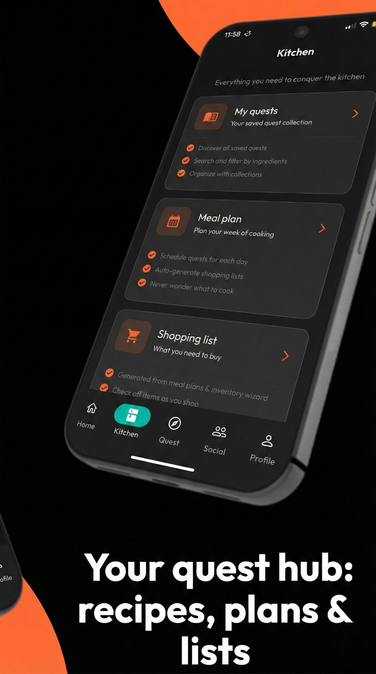 Cook the Quest - Screenshot 2 showing product features and functionality