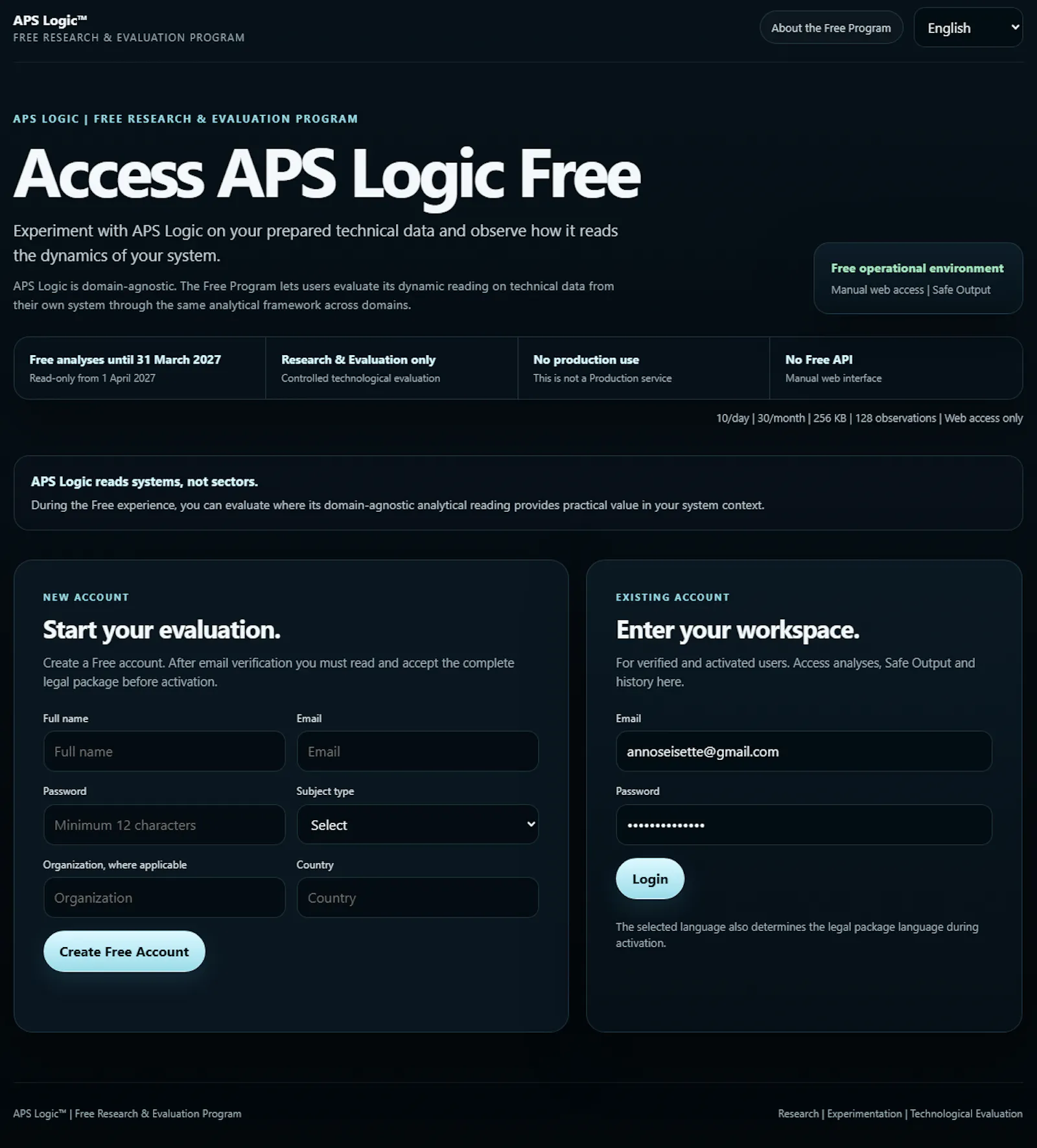 APS Logic Free Program screenshot 1