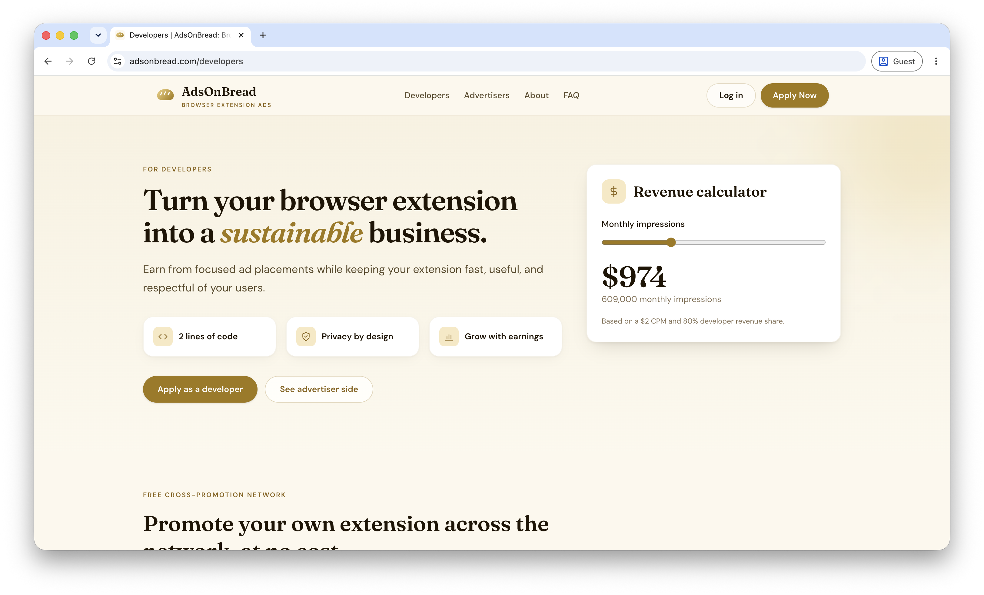 AdsOnBread - Browser Extension Ads gallery image
