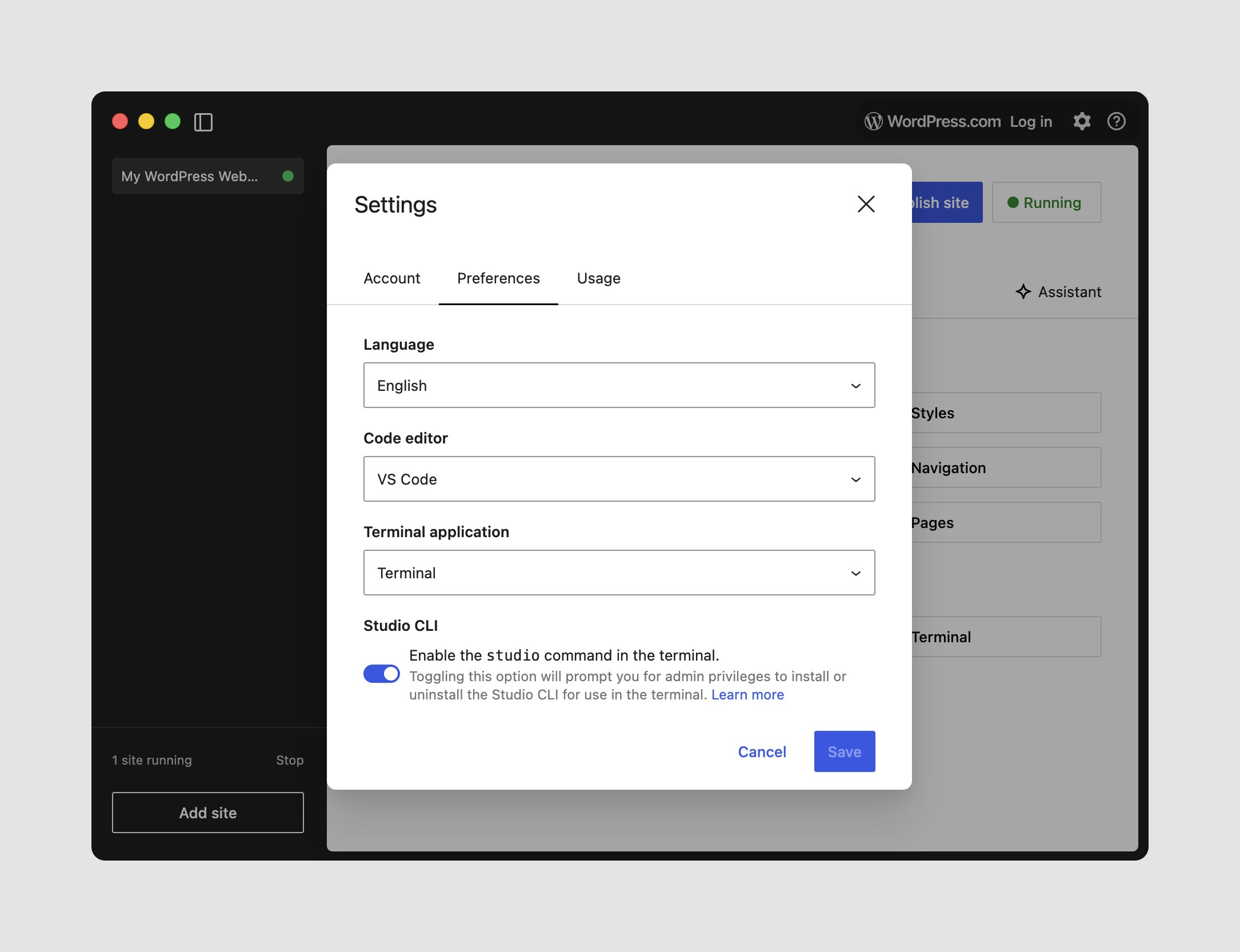 WordPress Studio CLI gallery image