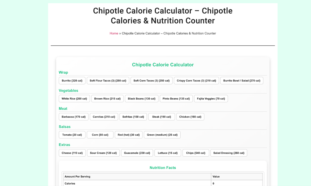 Calculadora Caloria Chipotle media 1