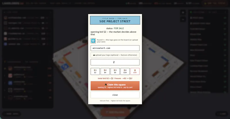 LANDLORDS.lol: own a square of the board screenshot 2