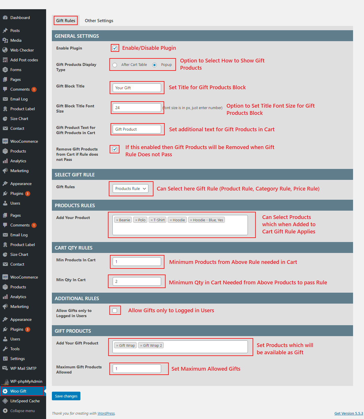 Gift Products For Woocommerce gallery image