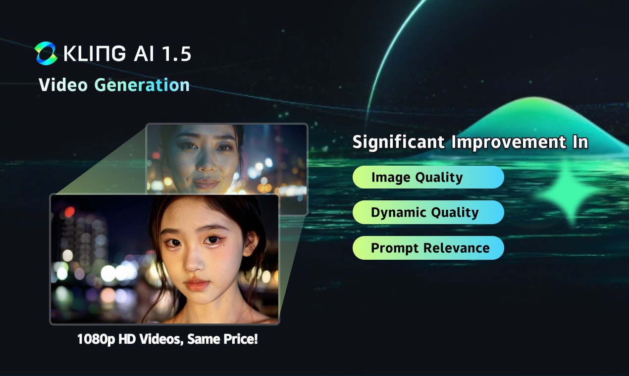 Kling AI 1.5 - 1080p HD videolar, yüksek kaliteli mod ve daha doğal hareket medya 4