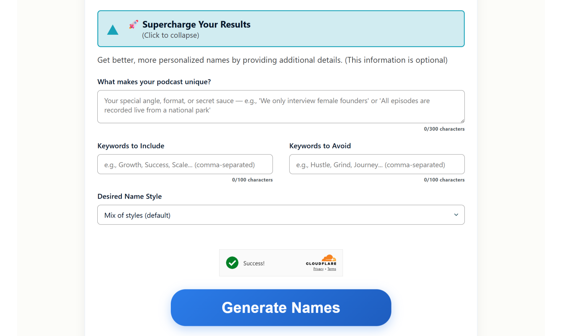 AI Podcast Name Generator screenshot 1 AI Podcast Name Generator screenshot 1