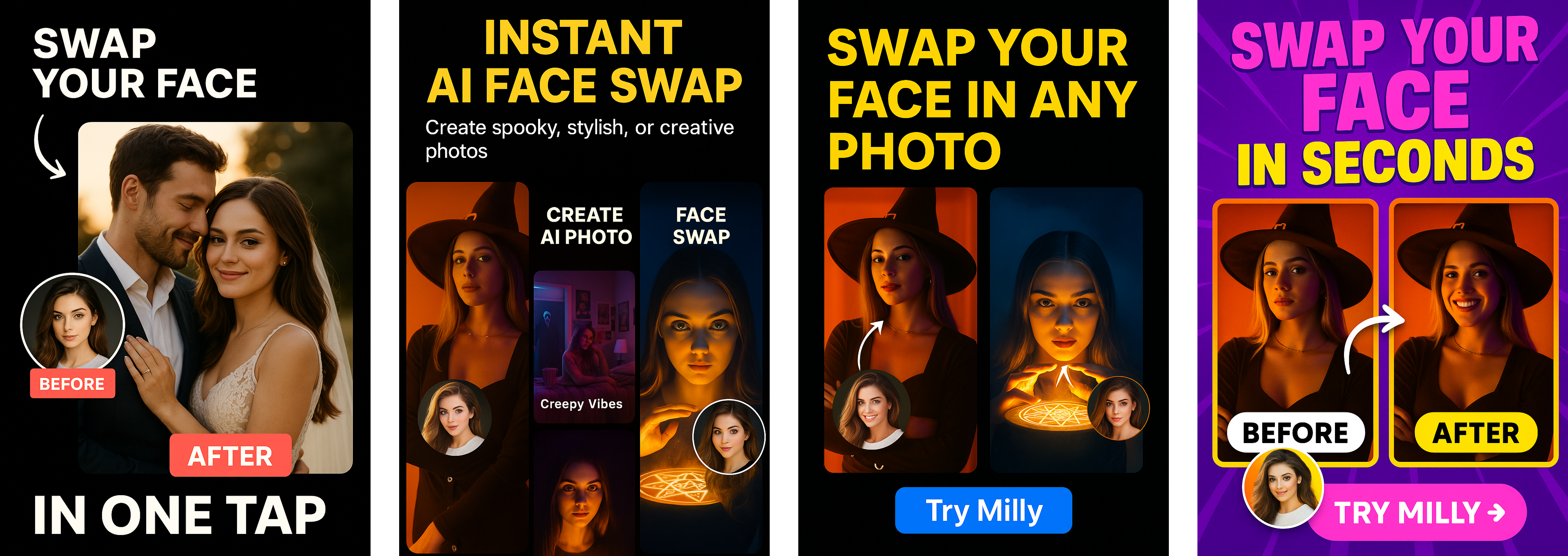 Milly Face & Photo Swap App AI - Screenshot 2 showing product features and functionality