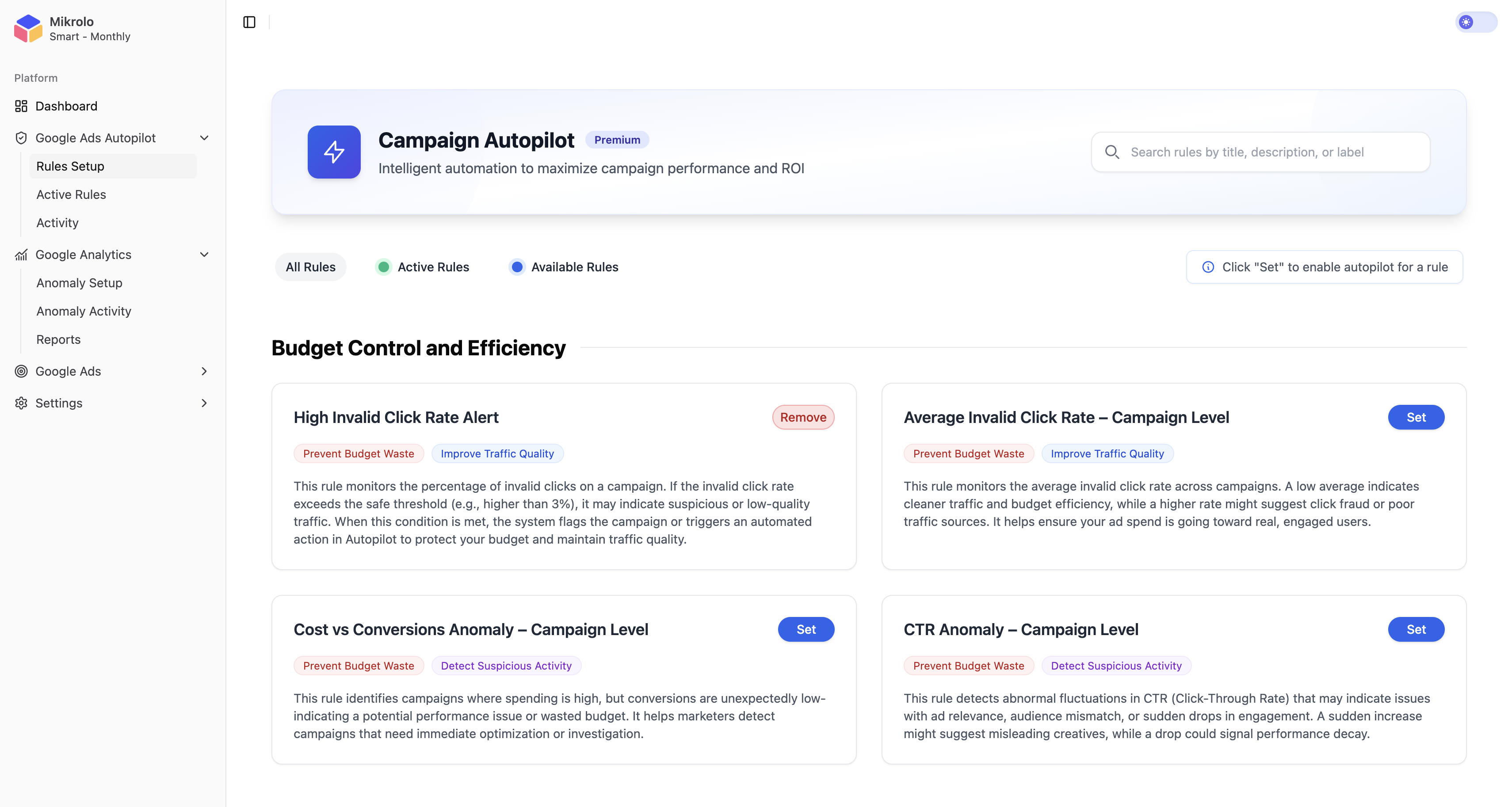 Microlo Smart - Google ADS Automation & GA4 알림 미디어 7