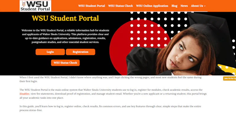 WSU Student Portal screenshot 1