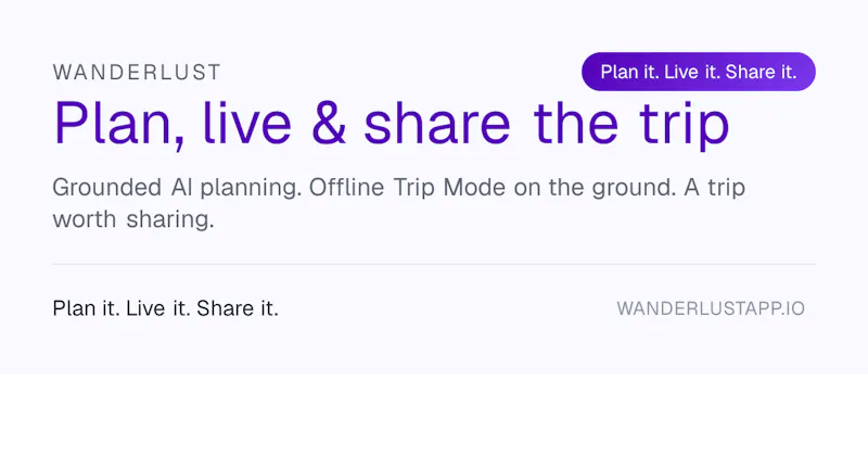 Wanderlust — AI Trip Planner screenshot 1