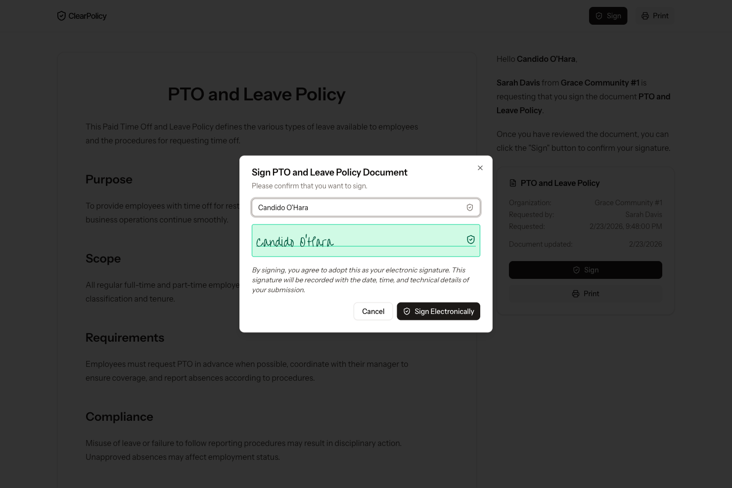 ClearPolicy - Screenshot 2 showing product features and functionality