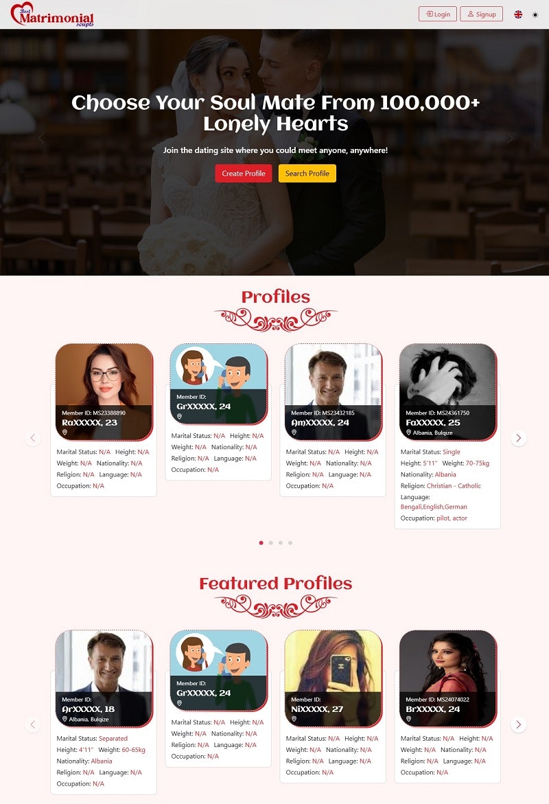 Bestmatrimonialscripts- PHP 스크립트 - 안전하고 기능이 풍부한 Matrimonial 웹 사이트를 시작하십시오 미디어 1