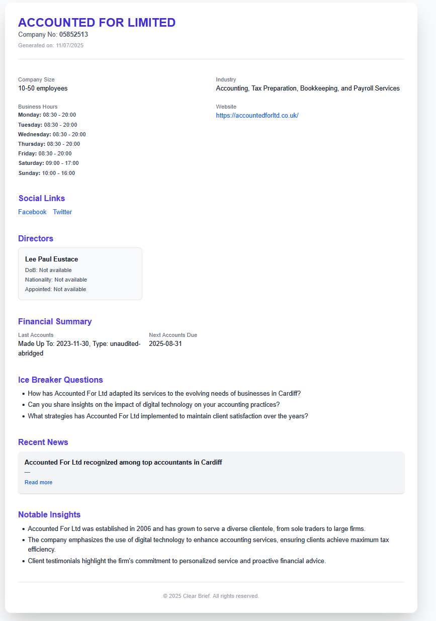 ClearBrief gallery image