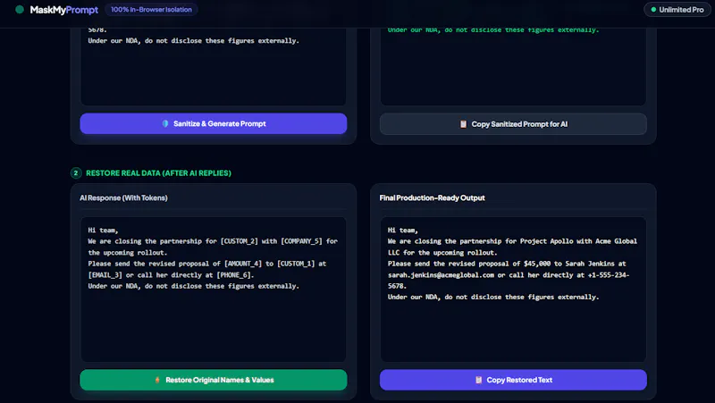 MaskMyPrompt screenshot 2