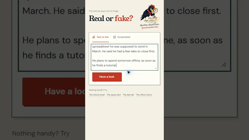 Real or Fake? screenshot 1 (video preview)