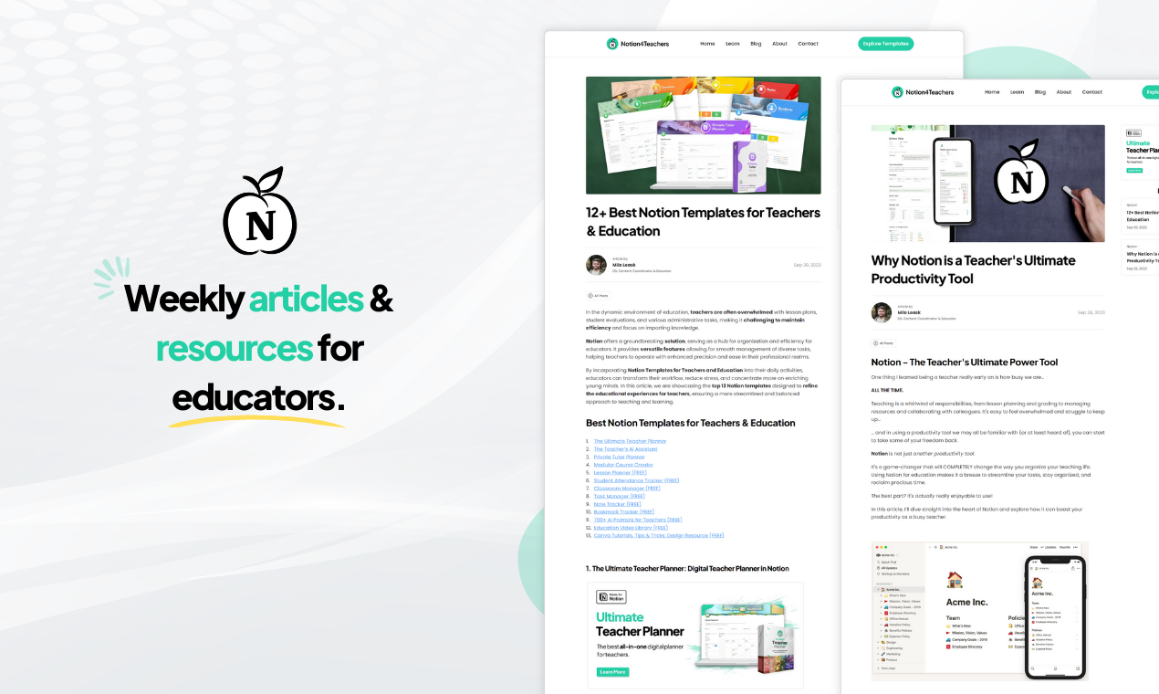Notion4Teachers - Öğretmenler için 1 numaralı hedef ve her şey nansiyonu medya 4