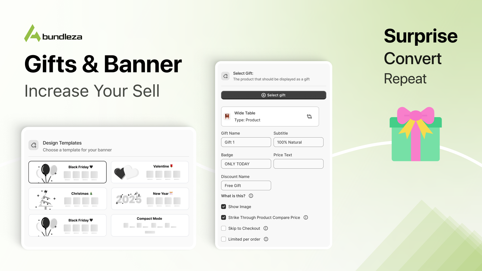 Media pantat - Tingkatkan kedai anda dengan berkas, upsells, hadiah & promo 3