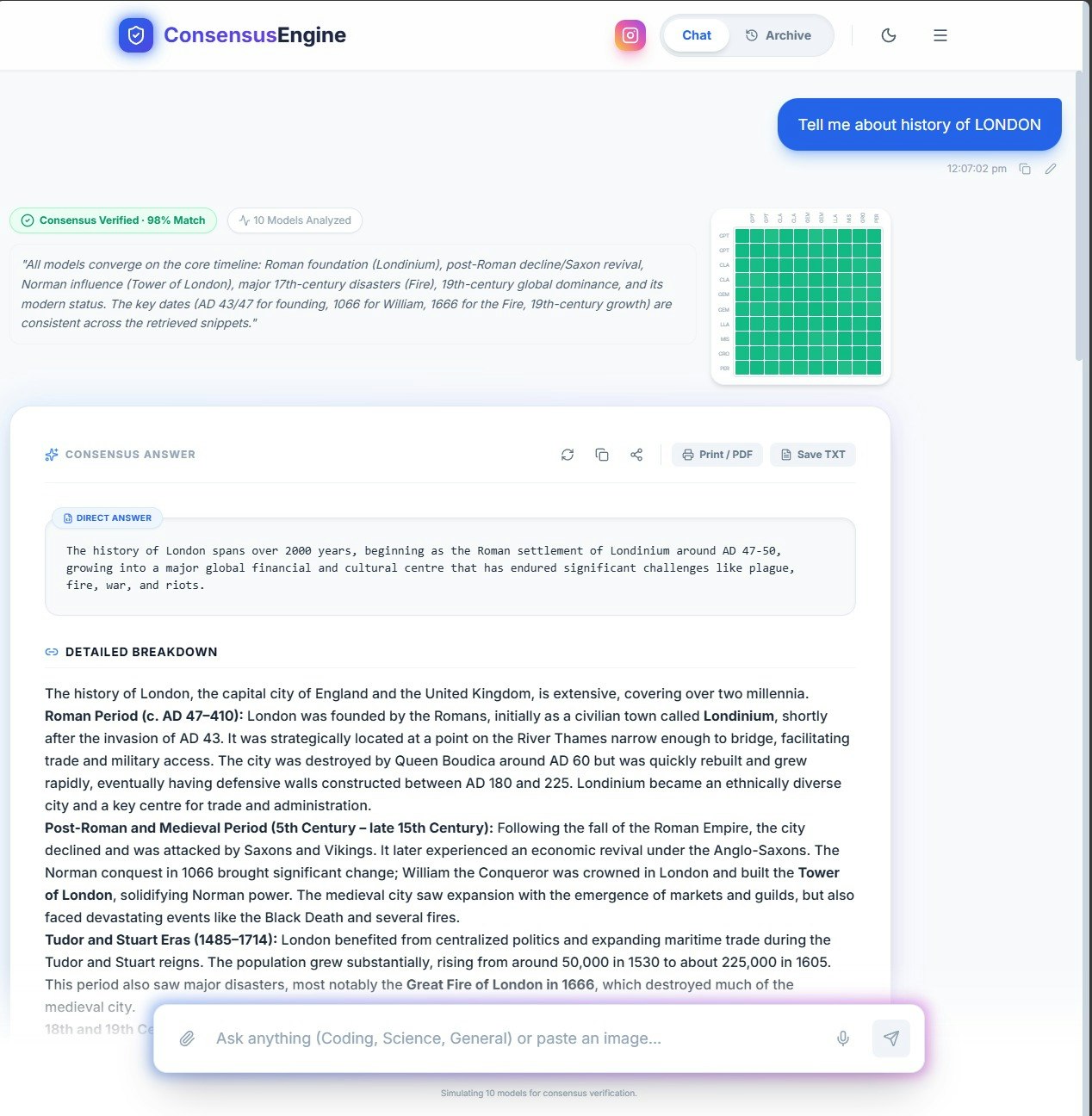 Consensus Engine - Screenshot 3 showing product features and functionality