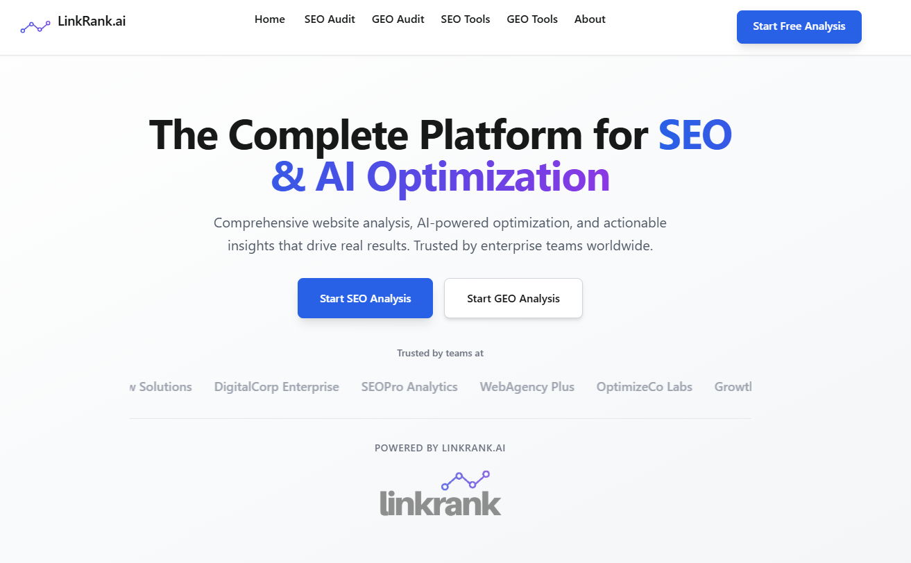 LinkRank.ai - The Complete Platform for SEO & AI Optimization media 1