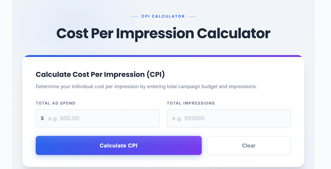 Cost Per Impression Calculator gallery image