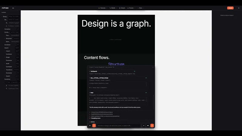 AI-native design engine · Reframe screenshot 1 (video preview)