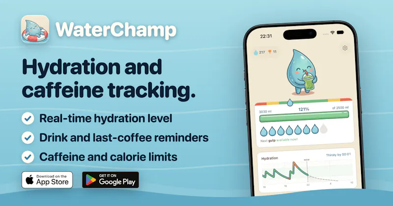 WaterChamp: Hydration & Caffeine Tracker screenshot 1