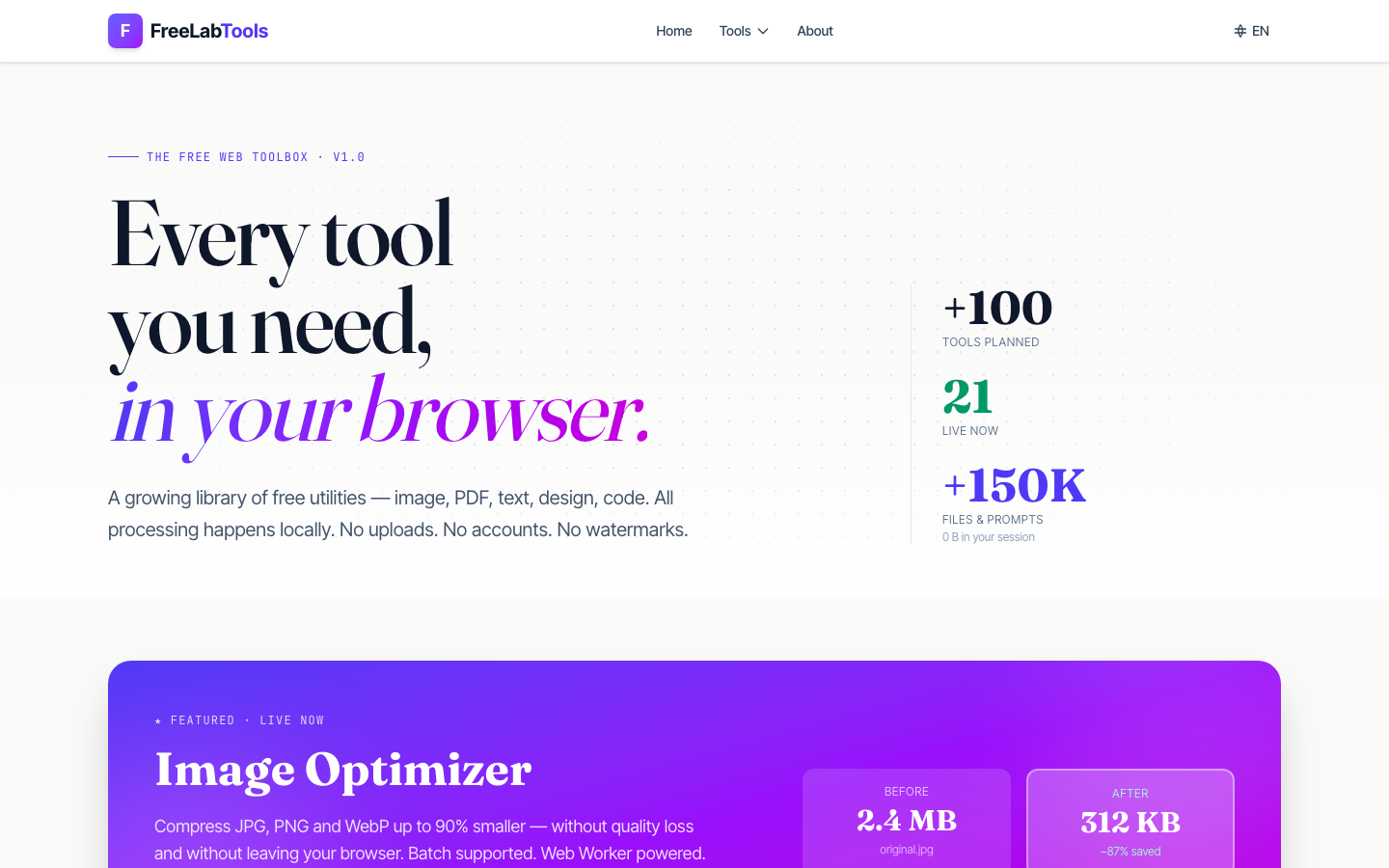 FreeLabTools — Free Browser Tools gallery image