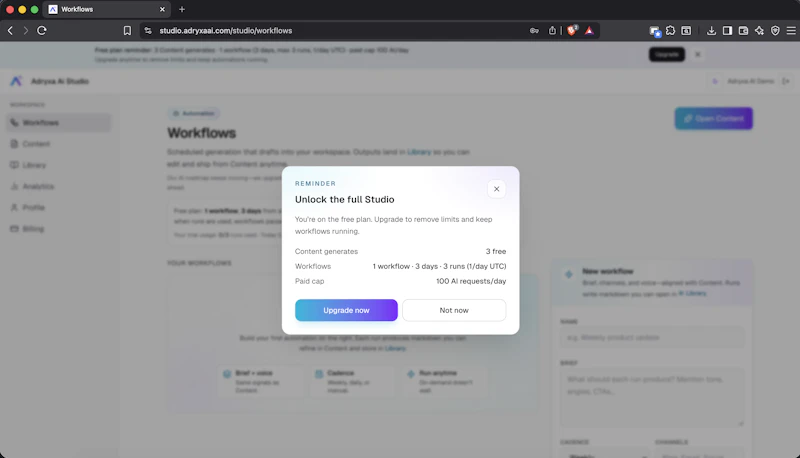 Adryxa AI Studio screenshot 5