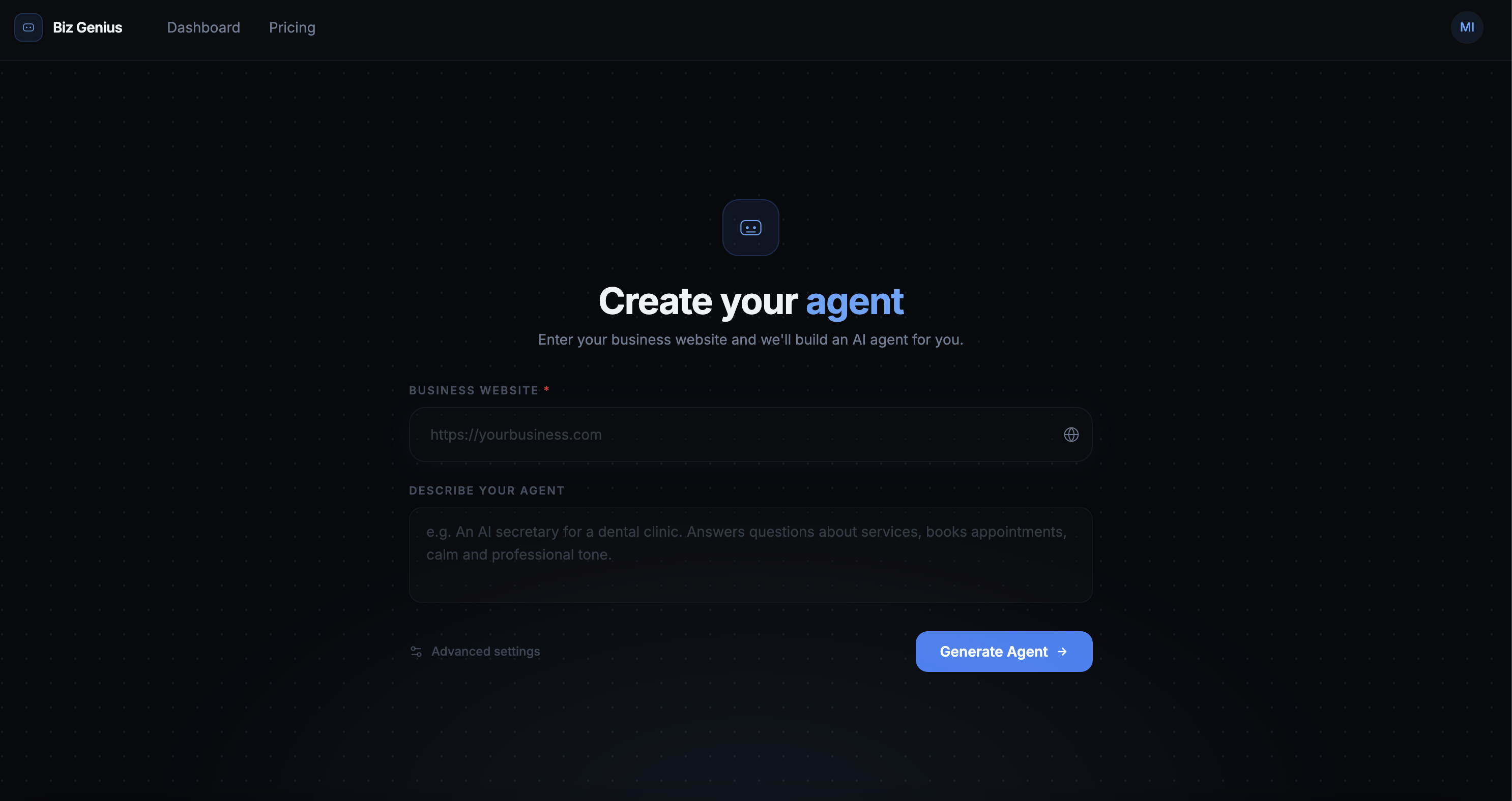Biz Genius - Screenshot 2 showing product features and functionality