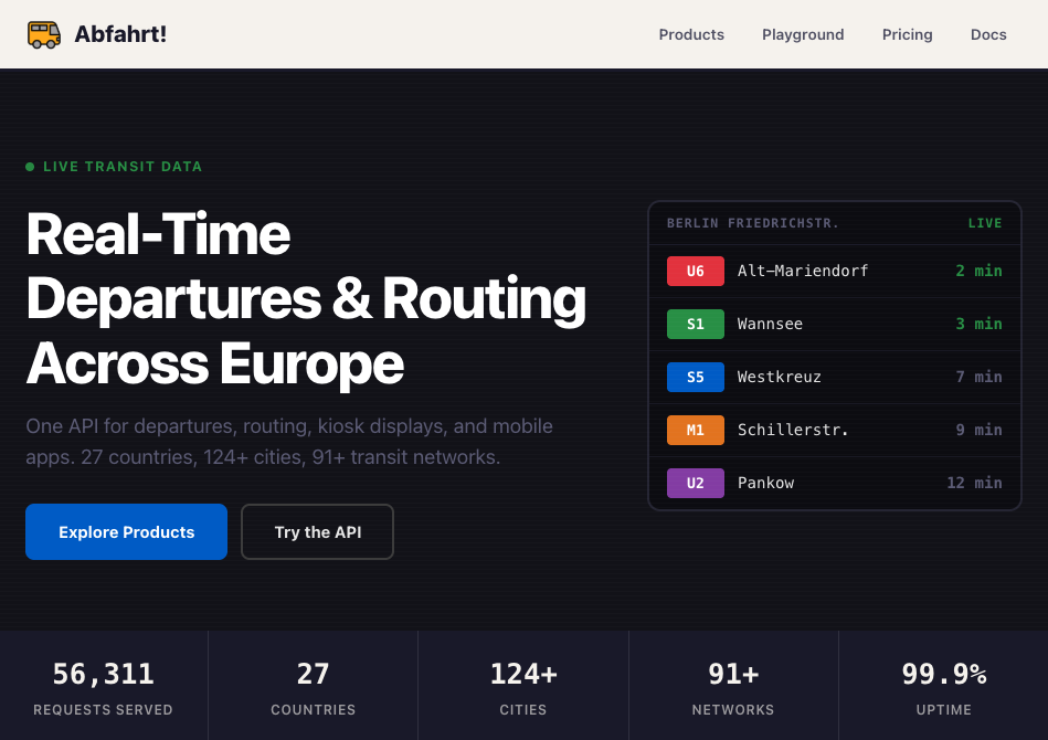 Abfahrt! Transit API gallery image